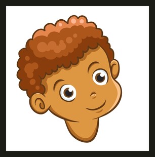 可爱卷发小男孩头像