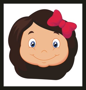 戴红蝴蝶结的可爱女孩