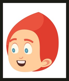 红色卡通笑脸男孩头像
