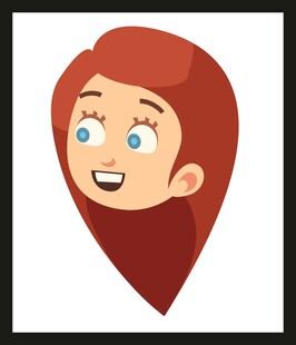 卡通红发女孩开心表情