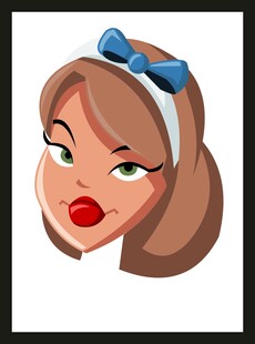 俏皮蝴蝶结女孩头像