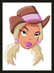 戴牛仔帽的俏皮金发女郎