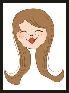 微笑长发女孩头像