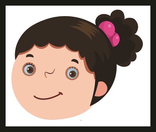 扎粉发圈的可爱小女孩