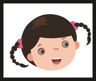 扎双马尾的可爱小女孩