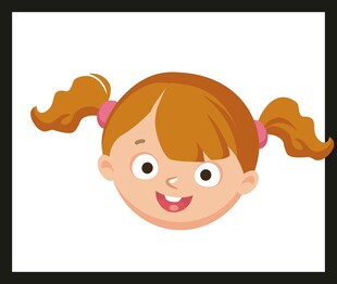 扎双马尾的可爱小女孩