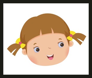 扎双马尾的可爱小女孩