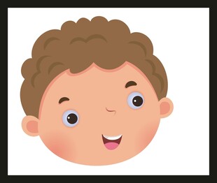 微笑的卷发小男孩头像