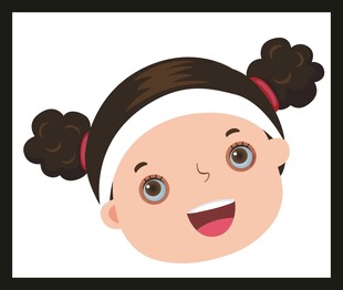 扎双马尾的可爱小女孩