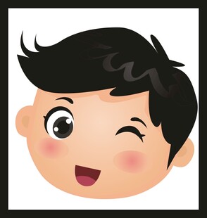 俏皮眨眼小男孩头像