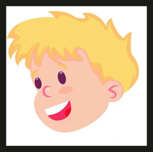 戴墨镜卷发卡通人物头像