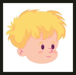 蓝发盘头女孩头像