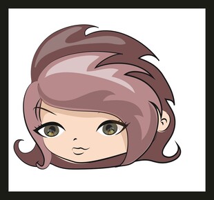 金发大眼卡通女孩头像