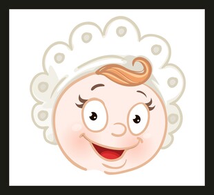可爱婴儿头像插画