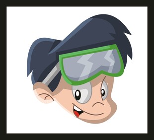 戴护目镜的卡通猴子头像