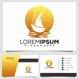 金色帆船企业标志设计