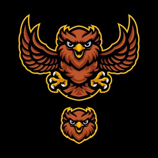 展翅猫头鹰标志设计