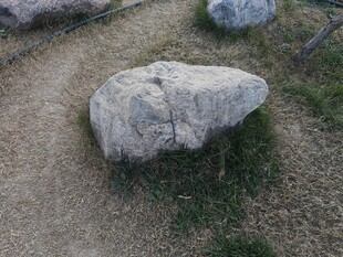 户外荒野中的孤立大石