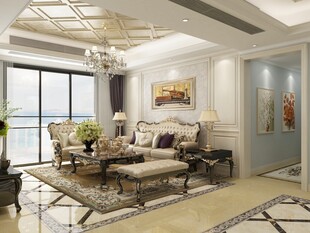 现代豪华客厅室内装饰图
