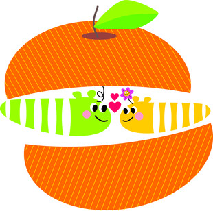 可爱橙子卡通图案设计