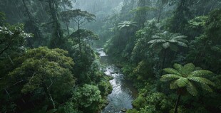 雨林中的潺潺溪流