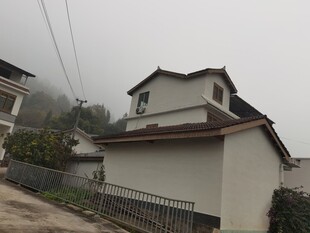 雾中乡村独栋白色住宅