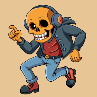 骷髅潮人动感舞蹈瞬间