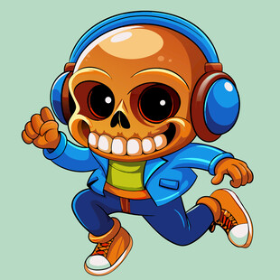 骷髅潮人动感奔跑