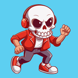 骷髅潮人动感奔跑