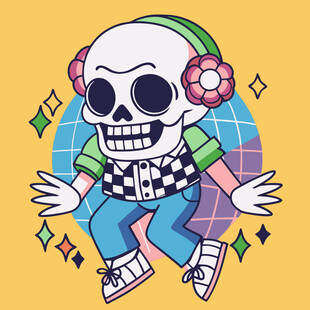 骷髅潮人活力舞蹈