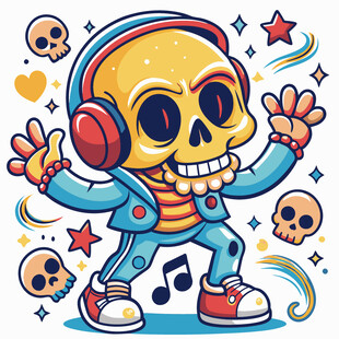 骷髅乐手活力起舞