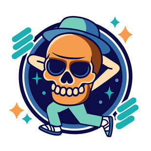 酷炫骷髅动感舞蹈形象