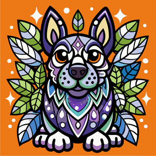 彩色装饰风法斗插画