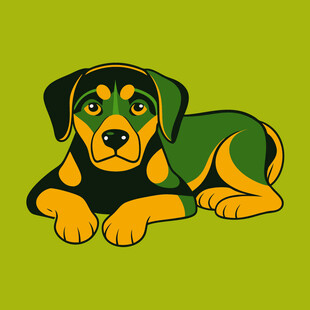 趴着的可爱狗狗插画