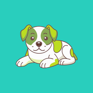 趴着的可爱斑点小狗