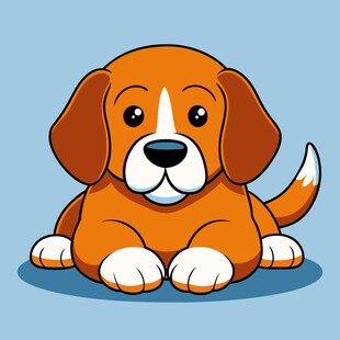 趴着的可爱小狗狗