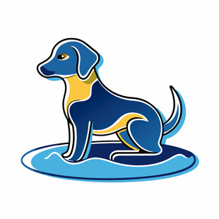 蓝色小狗卡通形象