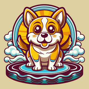 卡通风小狗插画形象