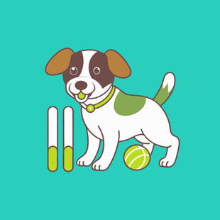 可爱小狗与玩具用品