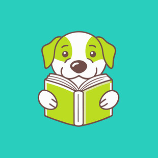 小狗专注阅读