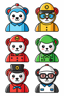 卡通熊猫角色形象集合