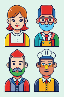 不同职业人物头像集合
