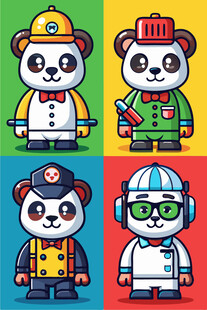 熊猫角色职业装扮集合