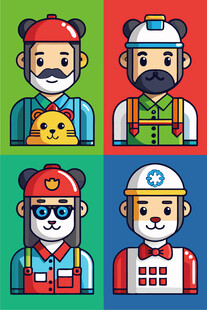 多彩职业人物头像集合