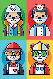卡通风格职业人物头像