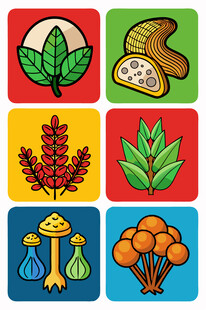 多样植物与农业元素图标