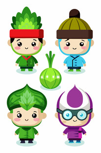 蔬菜造型可爱儿童形象