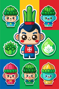 卡通蔬菜小精灵形象集合