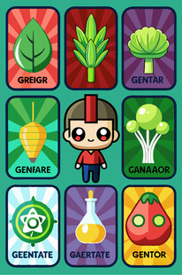 卡通风格农业科学元素集合