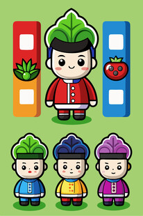 多彩民族风卡通人物形象